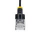 StarTech.com Câble Ethernet CAT6a Ultrafin Noir de 1,5m, Sans Accroc, FTP, Fil de Cuivre Nu Pur, Cordon Patch Réseau RJ45 fin 34AWG, Testé par Fluke Channel
