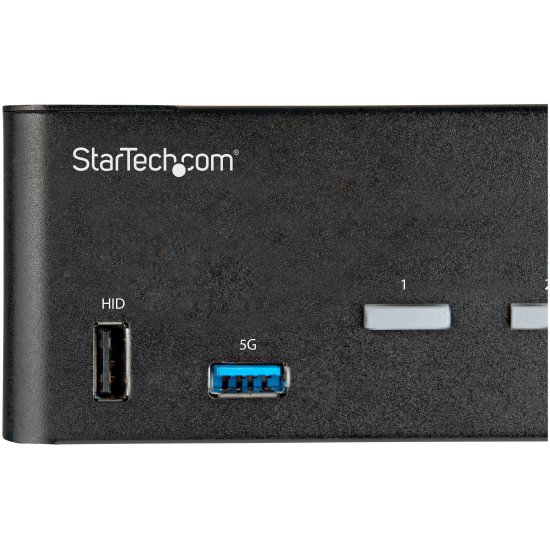 StarTech.com Commutateur KVM HDMI 2.0, 2 Ports, 2 Écrans - 4K 60Hz Ultra HDR - Commutateur KVM de Bureau 4K HDMI 2.0 avec Hub USB 3.0 à 2 Ports (5Gbps) & 4x USB 2.0 HID, Audio - Commutation par Touches - TAA