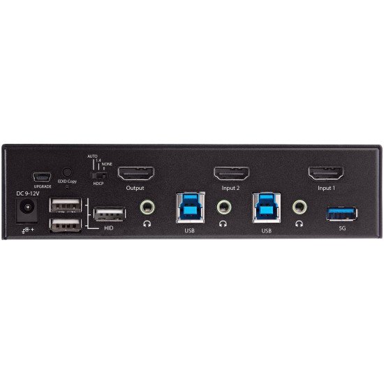 StarTech.com Commutateur KVM HDMI, 2 Ports - Moniteur Unique 4K 60Hz Ultra HDR - Commutateur KVM de Bureau HDMI 2.0 avec Hub USB 3.0 à 2 Ports (5Gbps) et 4x USB 2.0 HID, Audio - Commutation par Touches - TAA