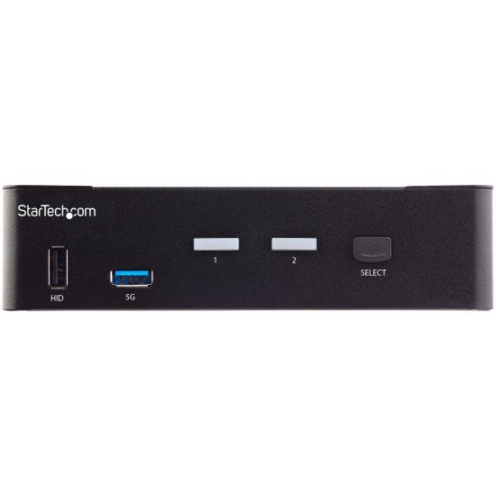 StarTech.com Commutateur KVM HDMI, 2 Ports - Moniteur Unique 4K 60Hz Ultra HDR - Commutateur KVM de Bureau HDMI 2.0 avec Hub USB 3.0 à 2 Ports (5Gbps) et 4x USB 2.0 HID, Audio - Commutation par Touches - TAA