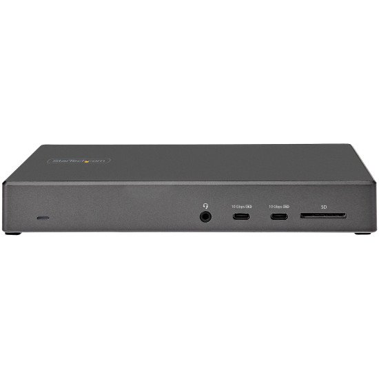 StarTech.com Dock USB-C - Station d'accueil USB Type C Triple Écrans 4K - Alimentation 100W - DP 1.4 Alt Mode & DSC, 2x DisplayPort 1.4/HDMI 2.0 - 6xUSB (2x 10Gbps) - Windows/Chrome