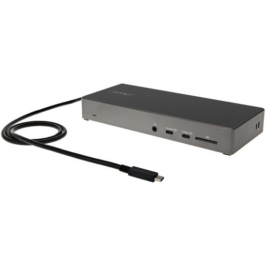 StarTech.com Dock USB-C - Station d'accueil USB Type C Triple Écrans 4K - Alimentation 100W - DP 1.4 Alt Mode & DSC, 2x DisplayPort 1.4/HDMI 2.0 - 6xUSB (2x 10Gbps) - Windows/Chrome