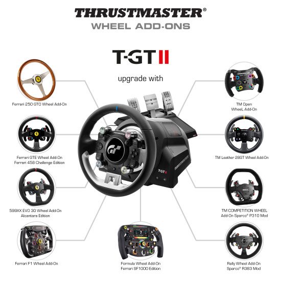 Thrustmaster T-GT II Volant + pedalier 4160823 Noir, Acier satin USB Volant + pédales PC, PlayStation 4, PlayStation 5