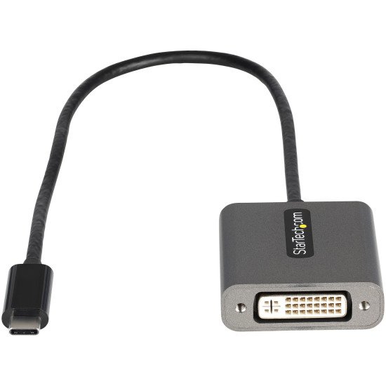 StarTech.com Adaptateur USB C vers DVI - Adaptateur Dongle USB-C vers DVI-D 1920x1200p - USB Type C vers Écrans/Affichages DVI - Convertisseur Graphique - Compatible Thunderbolt 3 - Câble Intégré 30cm