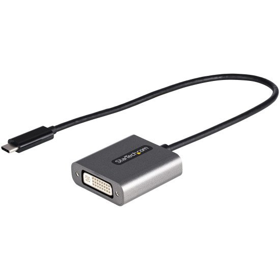 StarTech.com Adaptateur USB C vers DVI - Adaptateur Dongle USB-C vers DVI-D 1920x1200p - USB Type C vers Écrans/Affichages DVI - Convertisseur Graphique - Compatible Thunderbolt 3 - Câble Intégré 30cm