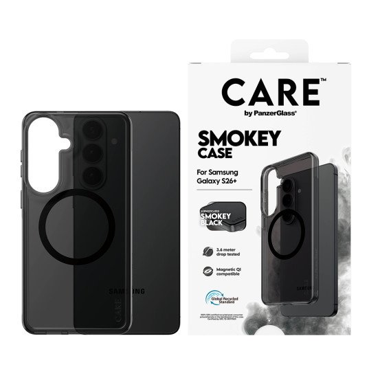 PanzerGlass CARE™ by ® Urban Explorer Case Smokey w. Black Qi Samsung Galaxy S26+ coque de protection pour téléphones portables Housse Noir
