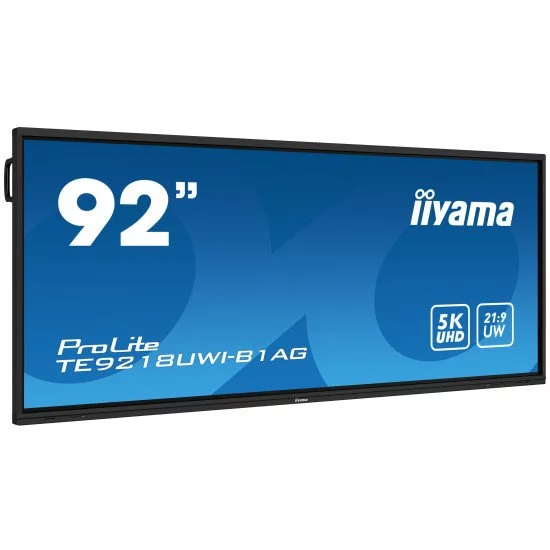 iiyama TE9218UWI-B1AG affichage de messages Écran plat interactif 2,32 m (91.5") LED Wifi 500 cd/m² 5K Ultra HD Noir Écran tactile Intégré dans le processeur Android 16/7 iiyama TE9218UWI-B1AG affichage de messages Écran plat interactif 2,32 m (91.5") LED Wifi 500 cd/m² 5K Ultra HD Noir Écran tactile Intégré dans le processeur Android 16/7