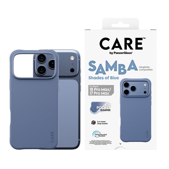 PanzerGlass CARE™ by ® Samba Case Shades of Blue w. MagSafe iPhone 2026 Pro Max | 17 Pro Max coque de protection pour téléphones portables Housse Bleu