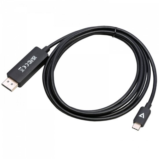 V7 V7USBCDP14-2M DisplayPort USB Type-C Noir