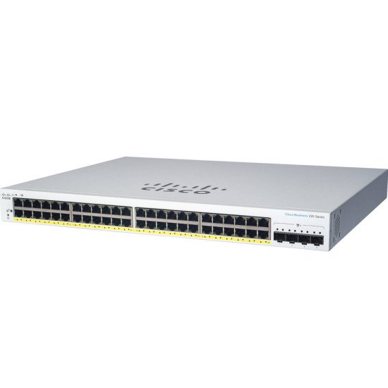 Cisco CBS220-24P-4X Géré L2 Gigabit Ethernet (10/100/1000) Connexion Ethernet POE Blanc