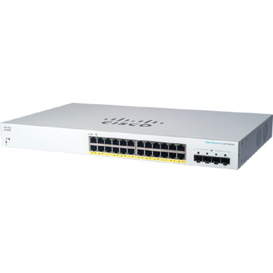 Cisco CBS220-24P-4G Géré L2 Gigabit Ethernet (10/100/1000) Connexion Ethernet POE 1U Blanc