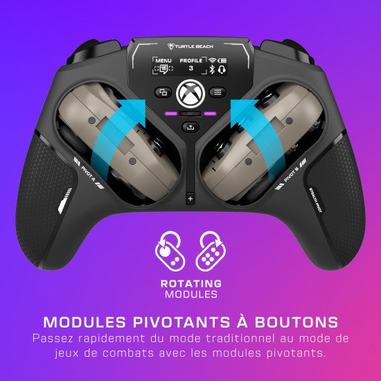 Turtle Beach Stealth Pivot – Manette intelligente sans fil - PC Windows, Xbox Series X|S, Xbox One, appareils Android – Modules pivotants, écran tableau de bord, sticks à effet Hall, boutons reprogrammables, Bluetooth Turtle Beach Stealth Pivot – Manette intelligente sans fil - PC Windows, Xbox Series X|S, Xbox One, appareils Android – Modules pivotants, écran tableau de bord, sticks à effet Hall, boutons reprogrammables, Bluetooth