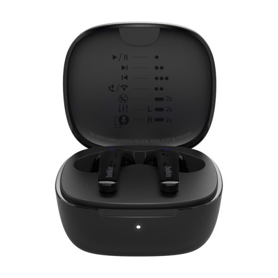 Belkin SoundForm Motion Casque True Wireless Stereo (TWS) Ecouteurs Appels/Musique/Sport/Au quotidien Bluetooth Noir