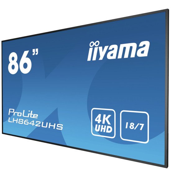 iiyama LH8642UHS-B3 écran dynamique 85.6" IPS 4K Ultra HD Noir Intégré dans le processeur Android 8.0