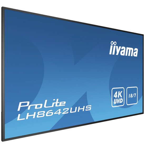 iiyama LH8642UHS-B3 écran dynamique 85.6" IPS 4K Ultra HD Noir Intégré dans le processeur Android 8.0