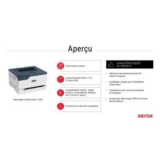 Xerox Imprimante recto verso A4 40 ppm C410, PS3 PCL5e/6, 2