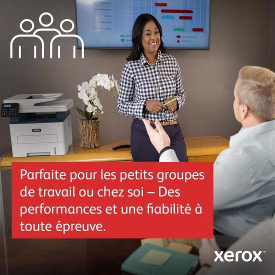 Xerox B225 copie/impression/numérisation recto verso sans fil A4, 34 ppm, PS3 PCL5e/6, chargeur automatique de documents, 2 magasins, total 251 feuilles