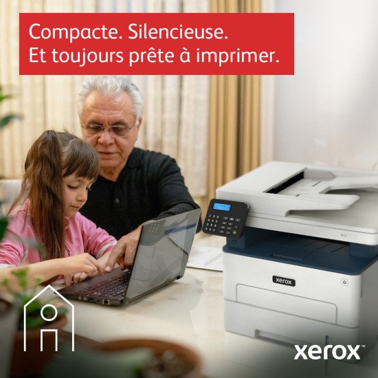 Xerox B225 copie/impression/numérisation recto verso sans fil A4, 34 ppm, PS3 PCL5e/6, chargeur automatique de documents, 2 magasins, total 251 feuilles