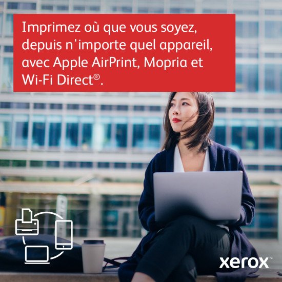 Xerox B225 copie/impression/numérisation recto verso sans fil A4, 34 ppm, PS3 PCL5e/6, chargeur automatique de documents, 2 magasins, total 251 feuilles