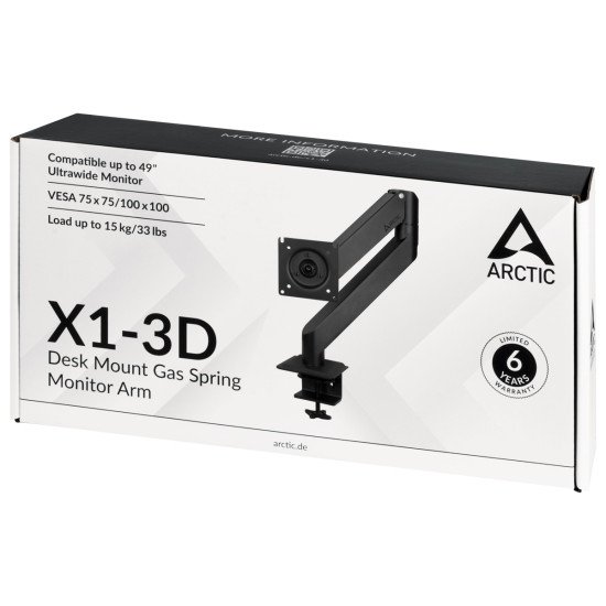 ARCTIC X1-3D 109,2 cm (43") Pince Noir