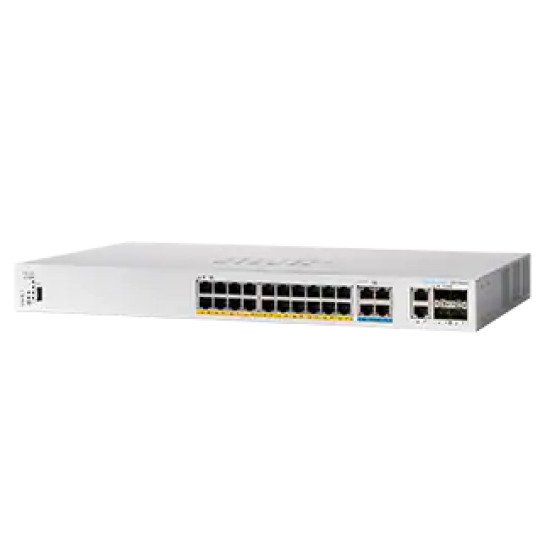 Cisco CBS350 Géré L3 Gigabit Ethernet (10/100/1000) Connexion Ethernet, supportant l'alimentation via ce port (PoE) 1U Noir, Gris