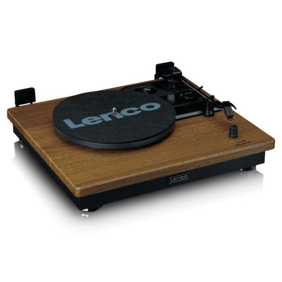 Lenco LS-100WD platine Tourne-disque entraîné par courroie Noir, Chêne