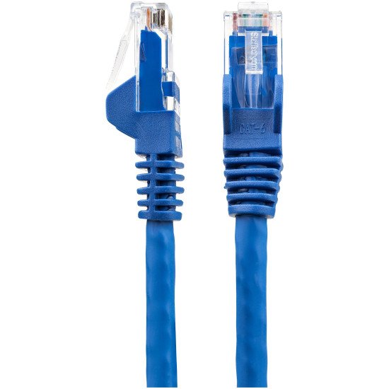 StarTech.com Câble Ethernet CAT6 15m - LSZH (Low Smoke Zero Halogen) - 10 Gigabit 650MHz 100W PoE RJ45 10GbE UTP Cordon de raccordement de réseau sans accroc avec décharge de traction - Bleu, CAT 6, vérifié ETL, 24AWG