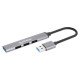 Manhattan Hub USB-A 4 ports, 4x USB-A (1x 5 Gbps USB 3.0 + 3x 480 Mbps USB 2.0), Alimenté par USB (aucune alimentation externe requise), aluminium