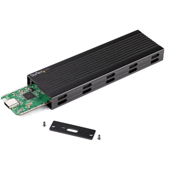 StarTech.com Boitier USB-C 10Gbps vers M.2 NVMe ou M.2 SATA SSD - Boitier Aluminium Externe Portable M.2 PCIe/SATA NGFF SSD - Câbles Hôte USB Type-C & USB-A - Compatible 2230/2242/2260/2280