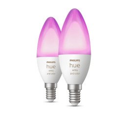 Philips Hue White and Color ambiance Flamme - Ampoule connectée E14 - (pack de 2) Philips Hue White and Color ambiance Flamme - Ampoule connectée E14 - (pack de 2)