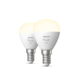 Philips Hue White Pack de 2 sphérique E14 Philips Hue White Pack de 2 sphérique E14
