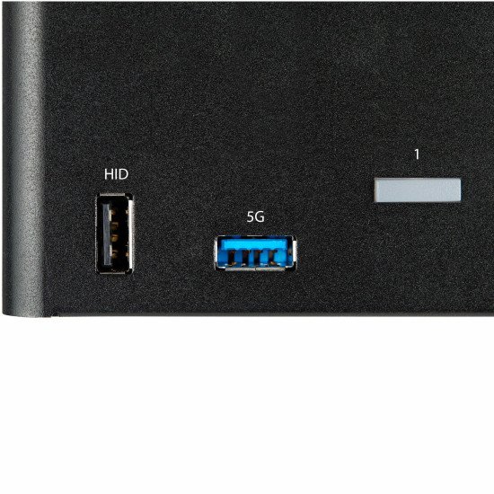 StarTech.com Commutateur KVM DisplayPort 2 Ports pour 3 Moniteurs - 4K 60Hz UHD HDR - KVM de Bureau DP 1.2 avec Hub USB 3.0 2 ports (5Gbps) et 4 Ports USB 2.0 HID, Audio - Commutation par Touches - TAA