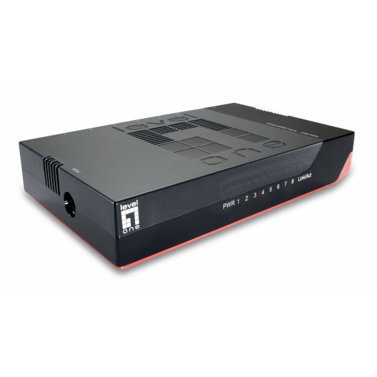 LevelOne GSW-0807 commutateur réseau Non-géré Gigabit Ethernet (10/100/1000) Noir, Rouge