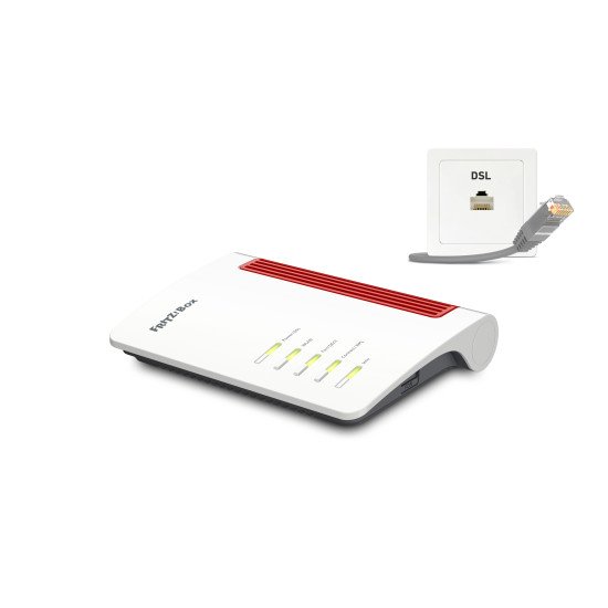 AVM FRITZ!Box 7530 AX routeur sans fil Gigabit Ethernet Bi-bande (2,4 GHz / 5 GHz) Rouge, Blanc