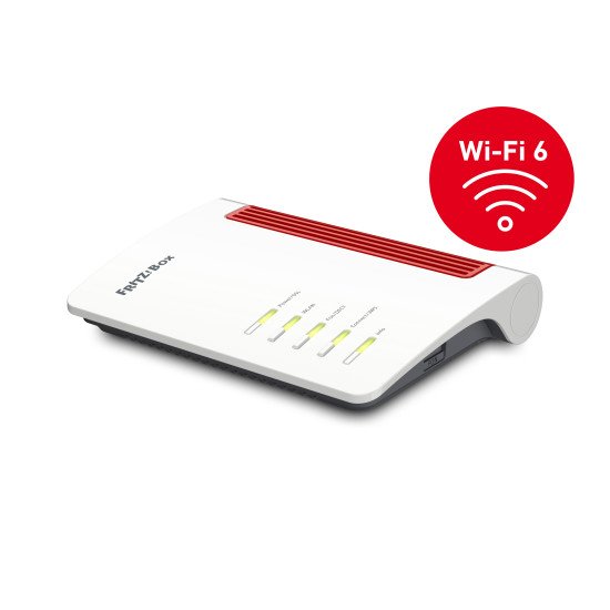 AVM FRITZ!Box 7530 AX routeur sans fil Gigabit Ethernet Bi-bande (2,4 GHz / 5 GHz) Rouge, Blanc