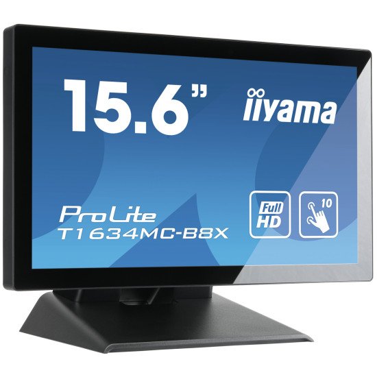 iiyama ProLite T1634MC-B8X moniteur à écran tactile 39,6 cm (15.6") 1920 x 1080 pixels Plusieurs pressions Multi-utilisateur Noir iiyama ProLite T1634MC-B8X moniteur à écran tactile 39,6 cm (15.6") 1920 x 1080 pixels Plusieurs pressions Multi-utilisateur Noir