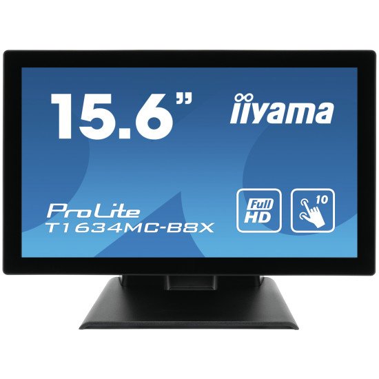 iiyama ProLite T1634MC-B8X moniteur à écran tactile 39,6 cm (15.6") 1920 x 1080 pixels Plusieurs pressions Multi-utilisateur Noir iiyama ProLite T1634MC-B8X moniteur à écran tactile 39,6 cm (15.6") 1920 x 1080 pixels Plusieurs pressions Multi-utilisateur Noir