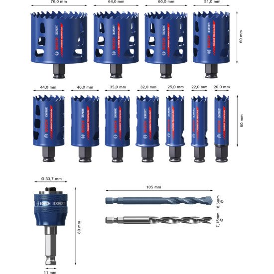 Bosch 2 608 900 447 scie de forage Perceuse 11 pièce(s) Bosch 2 608 900 447 scie de forage Perceuse 11 pièce(s)