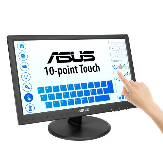 ASUS Touch VT169HE écran PC 39,6 cm (15.6") 1920 x 1080 pixels Full HD LED Écran tactile Dessus de table Noir