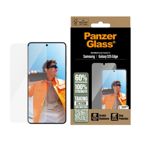 PanzerGlass ® Screen Protector Samsung S25 Edge | Ultra-Wide Fit Protection d'écran transparent 1 pièce(s) PanzerGlass ® Screen Protector Samsung S25 Edge | Ultra-Wide Fit Protection d'écran transparent 1 pièce(s)