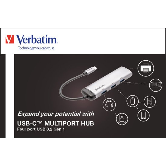 Verbatim Hub Multiports USB-C 4 ports USB 3.2 Gen 1
