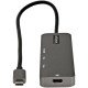 StarTech.com Adaptateur Multiport USB-C - Adaptateur USB-C vers HDMI 2.0b 4K 60Hz (HDR10), Alimentation 100W Passthrough, Hub 4 Ports USB 3.0 - Mini Dock USB Type-C - Câble Intégré 30cm