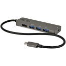 StarTech.com Adaptateur Multiport USB-C - Adaptateur USB-C vers HDMI 2.0b 4K 60Hz (HDR10), Alimentation 100W Passthrough, Hub 4 Ports USB 3.0 - Mini Dock USB Type-C - Câble Intégré 30cm StarTech.com Adaptateur Multiport USB-C - Adaptateur USB-C vers HDMI 2.0b 4K 60Hz (HDR10), Alimentation 100W Passthrough, Hub 4 Ports USB 3.0 - Mini Dock USB Type-C - Câble Intégré 30cm