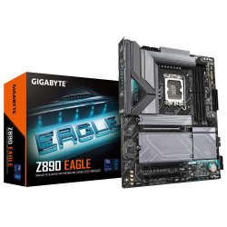 GIGABYTE Z890 EAGLE Carte Mère - Prend en charge les processeurs Intel Core Ultra (Série 2), VRM 14+1+2 phases, jusqu'à 8800MHz DDR5 (OC), 1x PCIe 5.0 M.2 + 3x PCIe 4.0 M.2, LAN 2,5GbE, USB4 GIGABYTE Z890 EAGLE Carte Mère - Prend en charge les processeurs Intel Core Ultra (Série 2), VRM 14+1+2 phases, jusqu'à 8800MHz DDR5 (OC), 1x PCIe 5.0 M.2 + 3x PCIe 4.0 M.2, LAN 2,5GbE, USB4