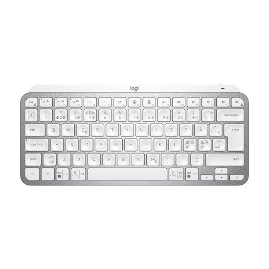 Logitech MX Keys Mini Minimalist Wireless Illuminated Keyboard clavier RF sans fil + Bluetooth QWERTY Nordique Gris
