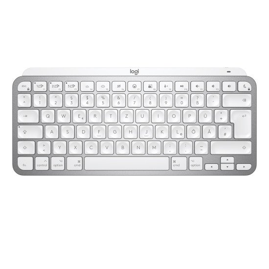 Logitech MX Keys Mini for Mac clavier RF sans fil + Bluetooth QWERTZ Allemand Argent, Blanc