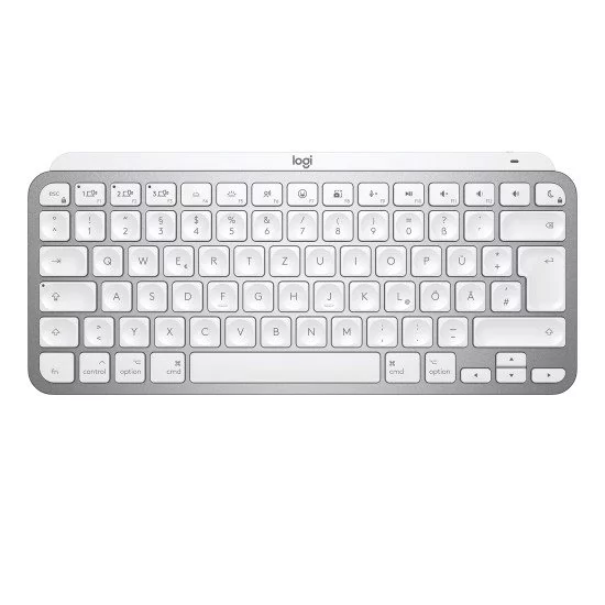 Logitech MX Keys Mini for Mac clavier RF sans fil + Bluetooth QWERTZ Allemand Argent, Blanc Logitech MX Keys Mini for Mac clavier RF sans fil + Bluetooth QWERTZ Allemand Argent, Blanc