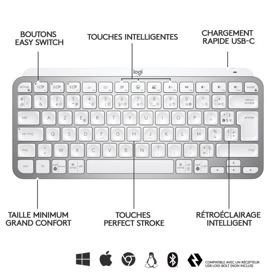 Logitech MX Keys Mini Minimalist Wireless Illuminated Keyboard