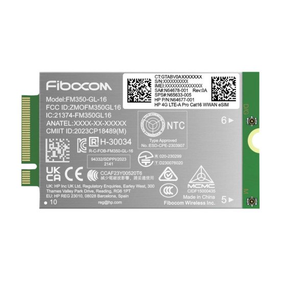 HP 4G LTE-A Pro Cat16 WWAN carte et adaptateur d'interfaces