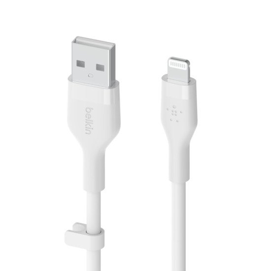 Belkin Cbl Scicone USB-A LTG 2M blc câble USB USB A USB C/Lightning Blanc